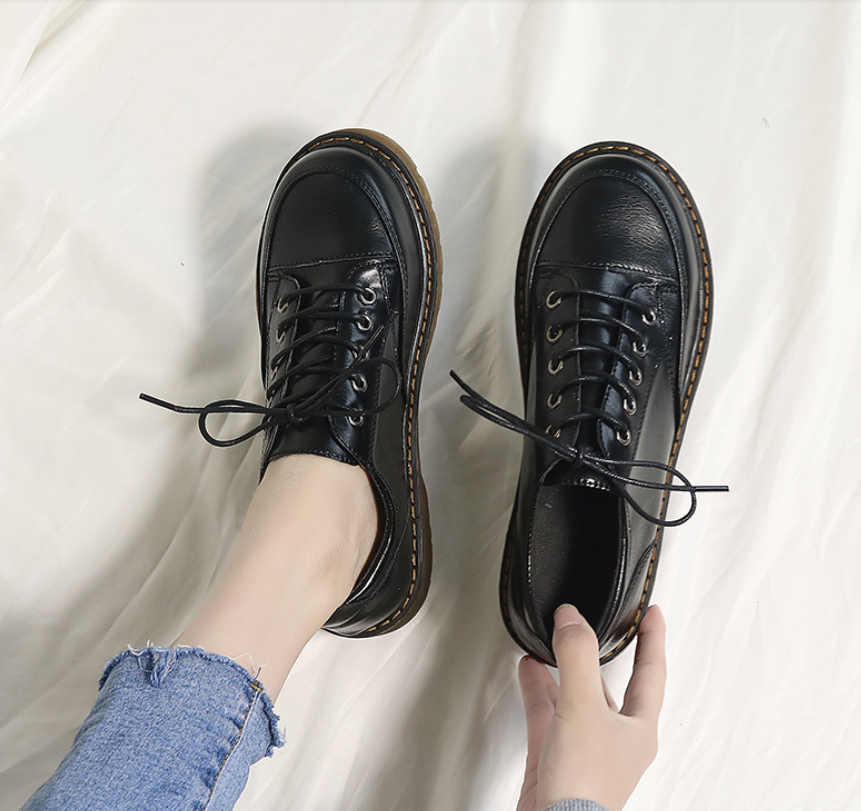 Giày Oxford Đế Cao 3CM Bốt Nữ Nhật Bản Đế Bệt