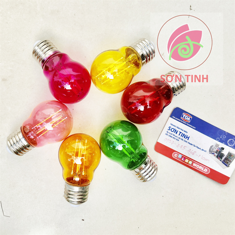 Bóng đèn led dây tóc màu mpe 2.5w mpe đỏ vàng xanh lá hồng cam tím