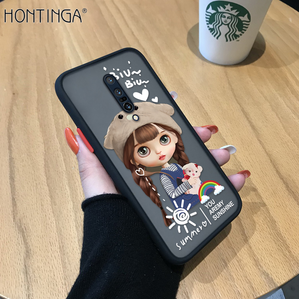 Hontinga Casing Case For OnePlus 7 7T Pro Case Cute Rainbow Girls Lovely  Girl Frosted Transparent Hard Anime Phone Case Full Back Cover Casing Lens  Camera Protector Cases Hard Case For Girls