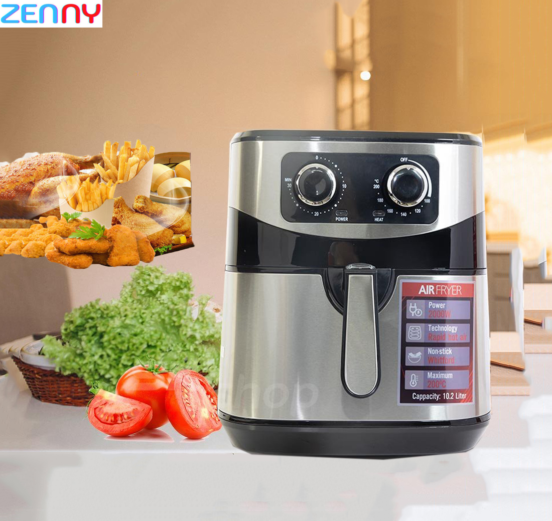 Nồi chiên không dầu sharp 10.2l - dung tích siêu lớn, công nghệ chiên 360 độ không cần lật, tặng kèm ngay bình xịt dầu - bảo hành 12 tháng