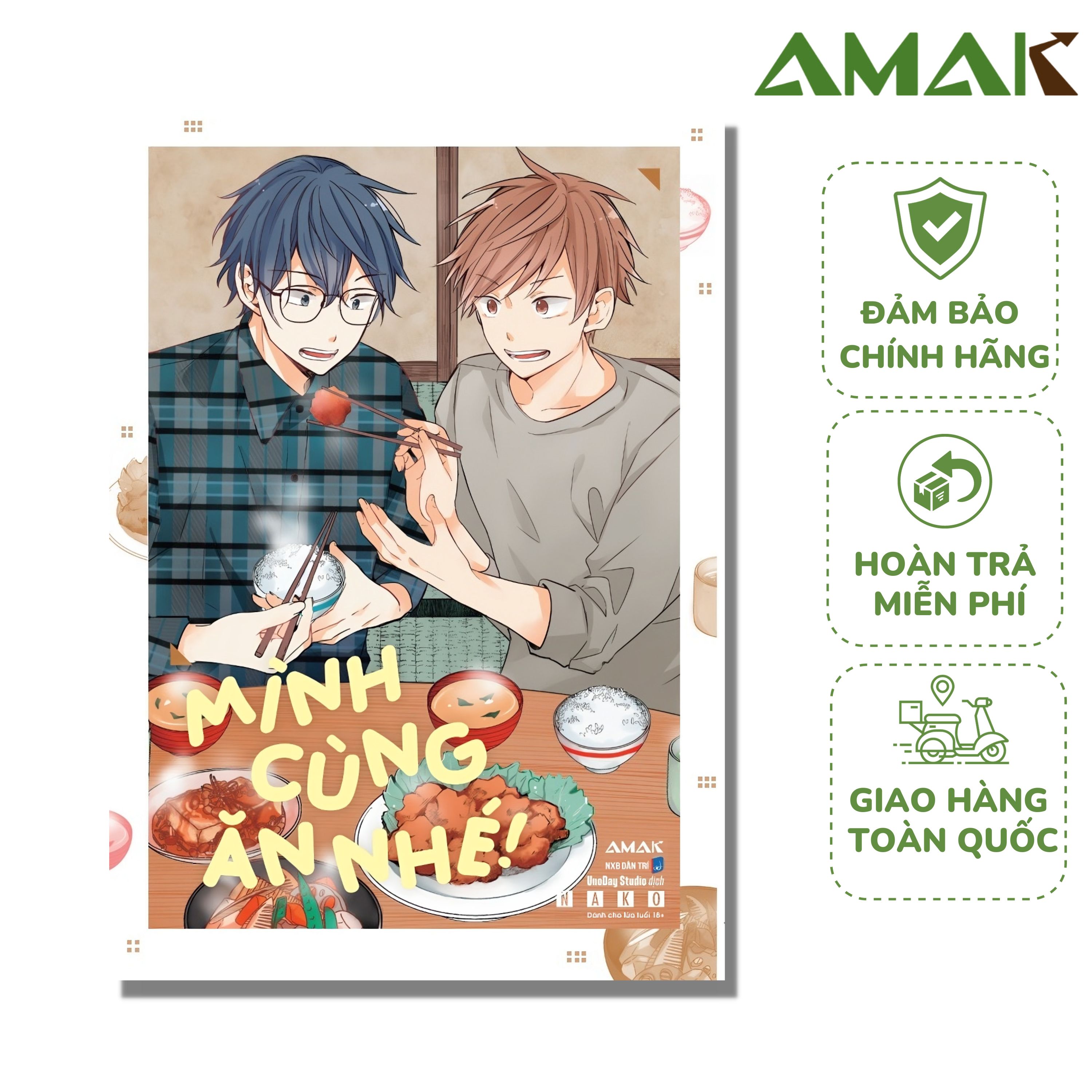 Mình cùng ăn nhé - amak books - truyện tranh - tặng kèm bookmark, postcard, sticker 2 mặt và card sns