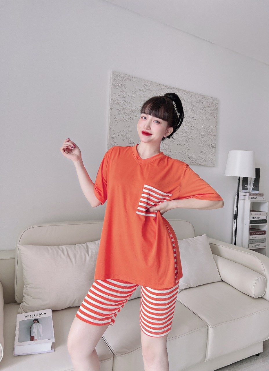 Set Bộ Lửng Ngố Mặc Nhà Vải Thun Co Dãn Freesize Từ 45-55kg Đồ Bộ Nữ Mặc Nhà Vải Thun Co Dãn Phối Hoạt Hình Siêu Xinh Freesize Từ 45-55kg