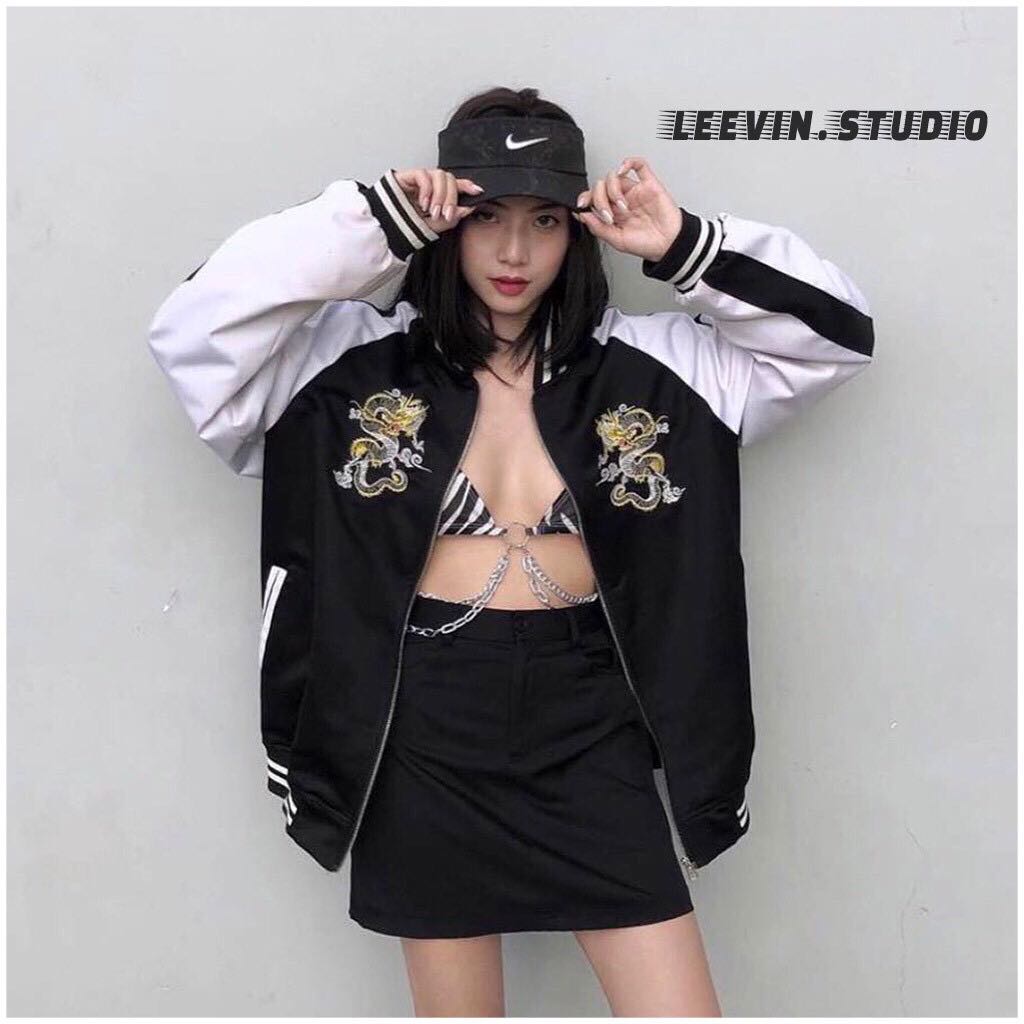 (ẢNH THẬT) ÁO GIÓ BOMBER NỮ THÊU RỒNG CỰC CHẤT, MINHQUANG2017