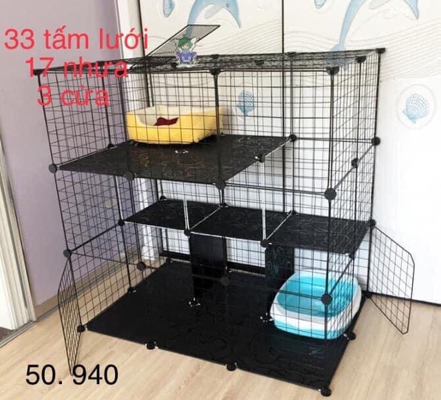 [HCM] Combo chuồng Mèo 3 tầng Dài phù hợp cho 3-4 bé mèo - kích thước 1m1x72x105cm ( kèm đủ phụ kiện lắp chuồng )