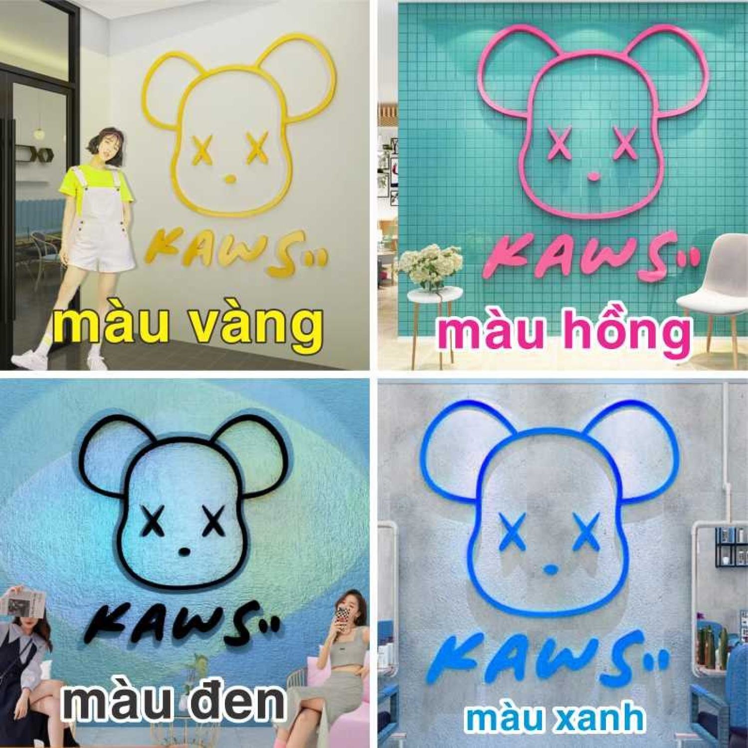 Đầu Gấu KAWS Dán Tường dễ thương