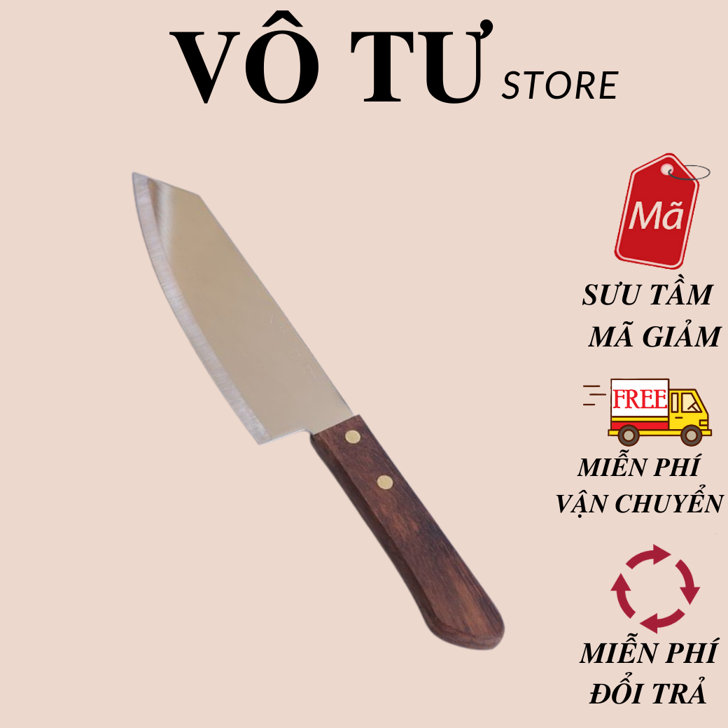 Dao bếp cán gỗ inox dài 30cm cao cấp kiểu dáng đẹp mắt độ sắc và độ bền cao