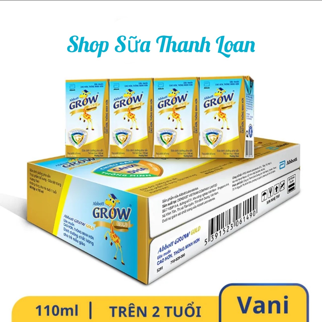 (HSD T3-2025) COMBO Thùng 48 Hộp Sữa Bột Pha Sẵn Abbott Grow Gold 110ml.