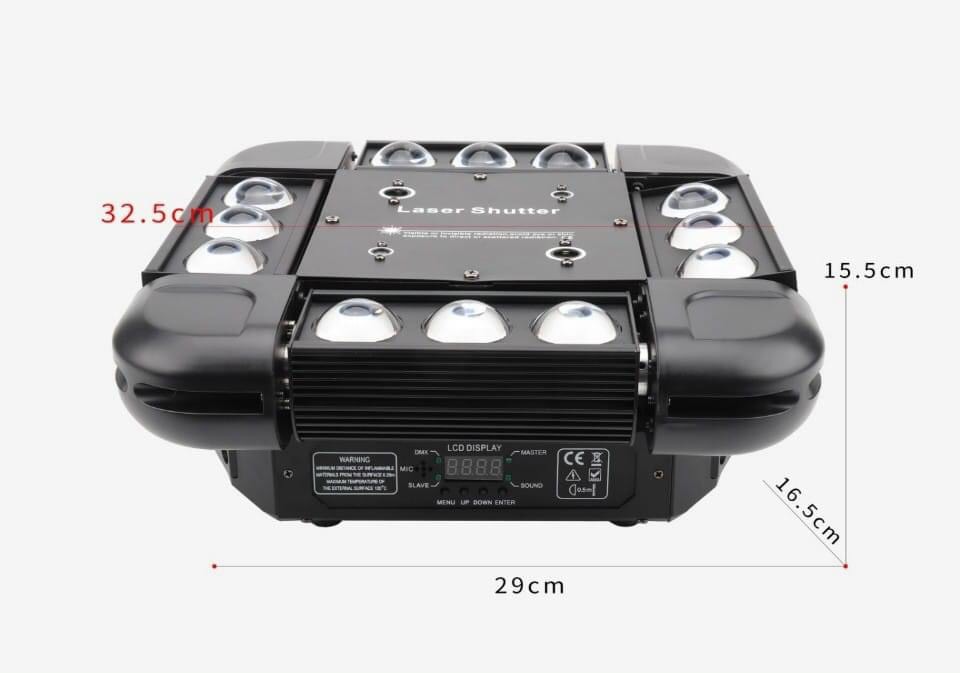 Square Moving Head Light 12 Beam 3-in-1 LED