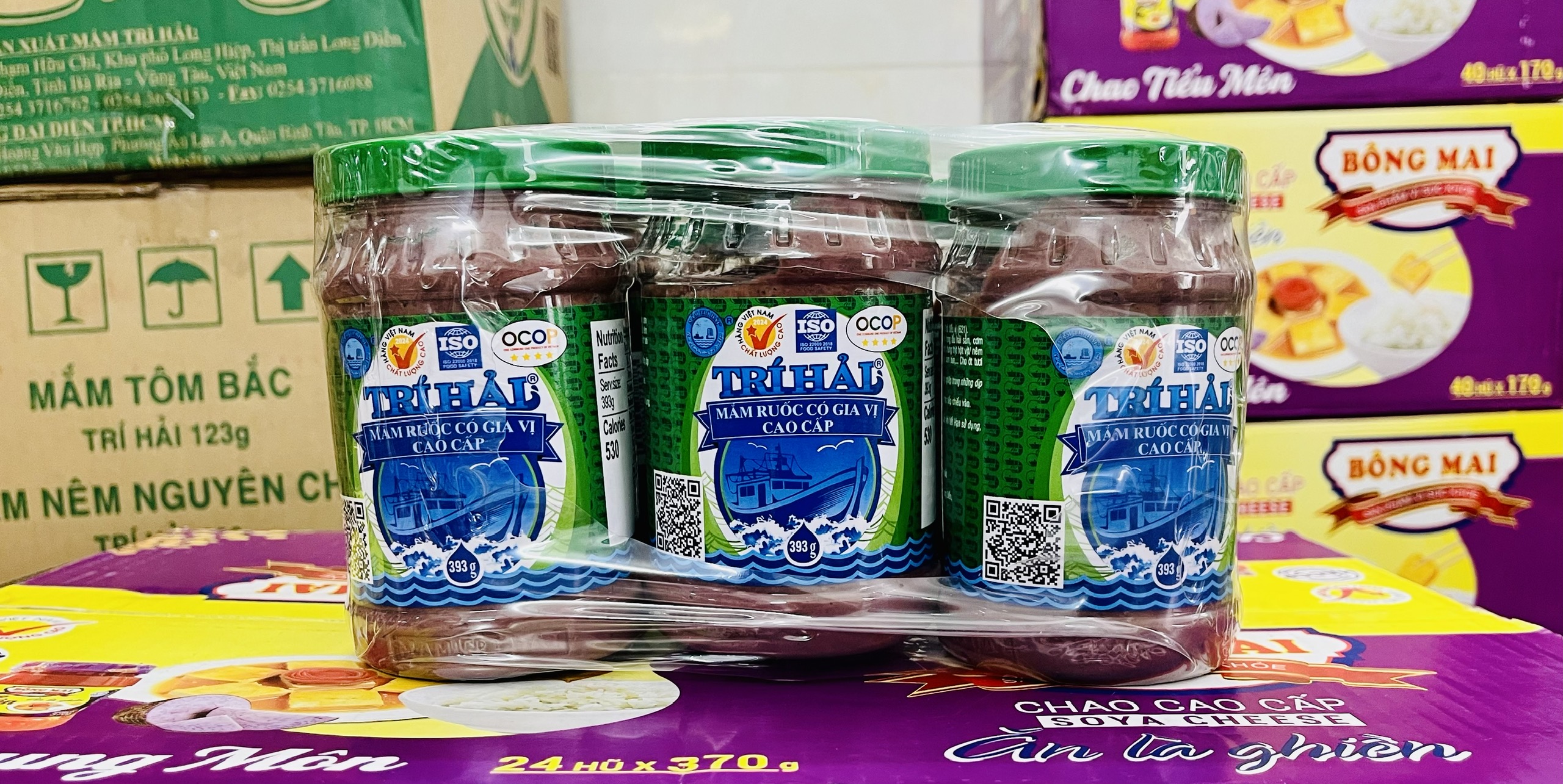 (MẪU MỚI) Lốc (6-12 hũ x 193-393g) Mắm ruốc có gia vị cao cấp Trí Hải