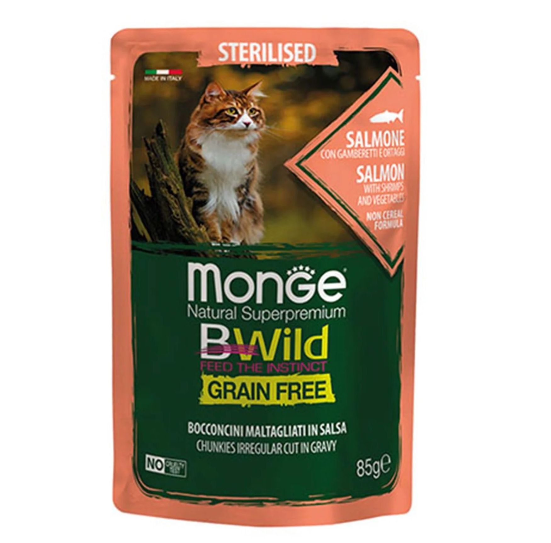 Gói 85g- Thức ăn cho mèo Pate Monge BWild