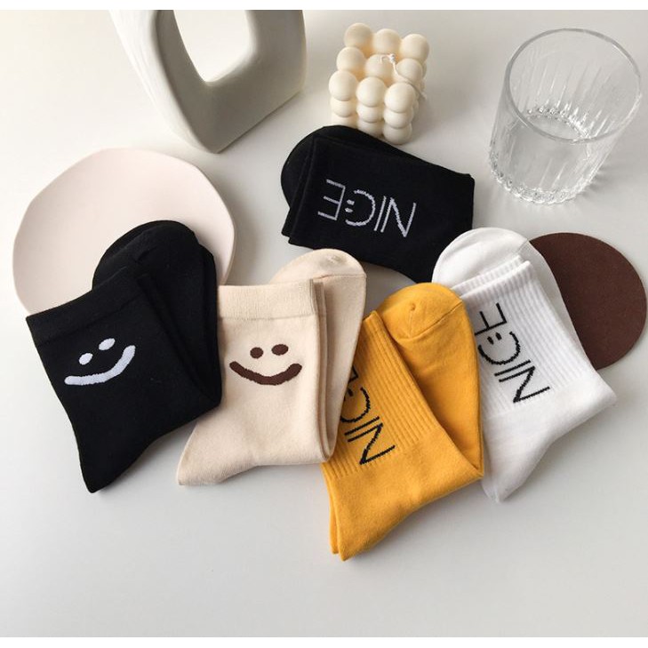 Set 5 Đôi Tất Vớ Cổ Lỡ NICE Nhiều Màu