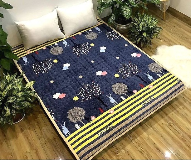 (FreeShip MAX) Thảm Nhung Trải Giường Màu Đông 1m2x1m9
