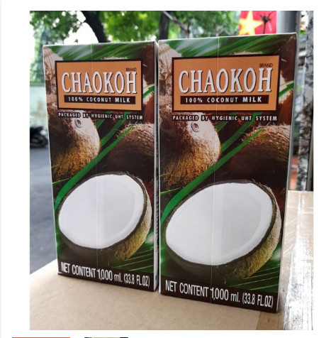 [Ăn Là Nghiền]Combo 2 Hộp Nước Cốt Dừa THAILAD Chaokoh Hộp 1L