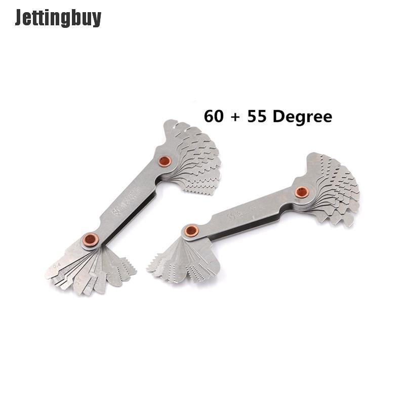 Jettingbuy Free shipping 2pcs Thread Plug Gage Stainless Steel Metric Screw Pitch 60 and 55 Degree Thread Measuring Gage Gauge