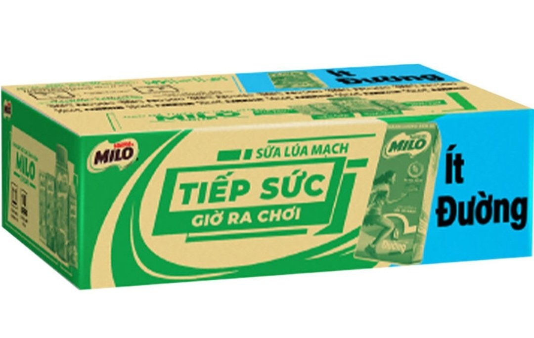 Milo ít đường 180ml - Thùng 48 hộp- date 21/7/2022