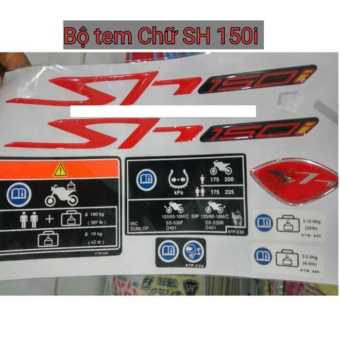 Tem nỗi Chữ SH 150i mẫu VN