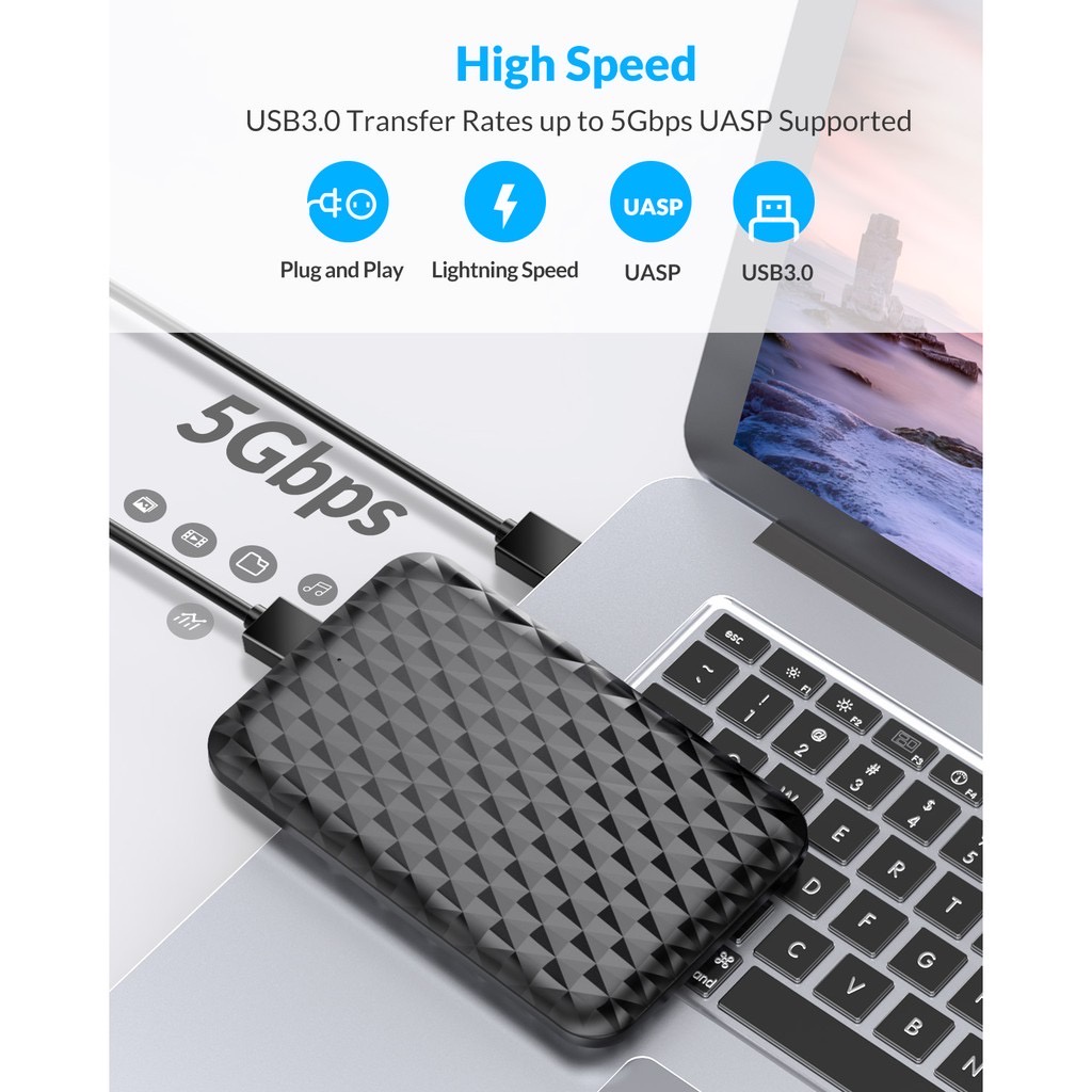 Box 2.5 Orico USB 3.0 5Gbps hỗ trợ HDD SSD 4TB