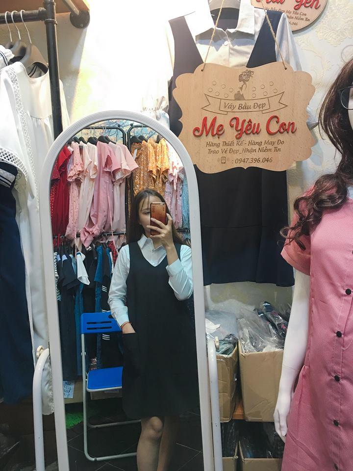 SET BẦU YẾM ĐEN ÁO SƠ MI TRẮNG
