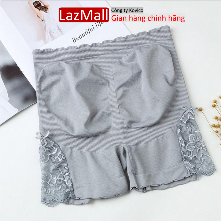 Quần mặc trong váy phối ren mềm mại lưng cao, quần đùi mặc váy phối ren nâng mông