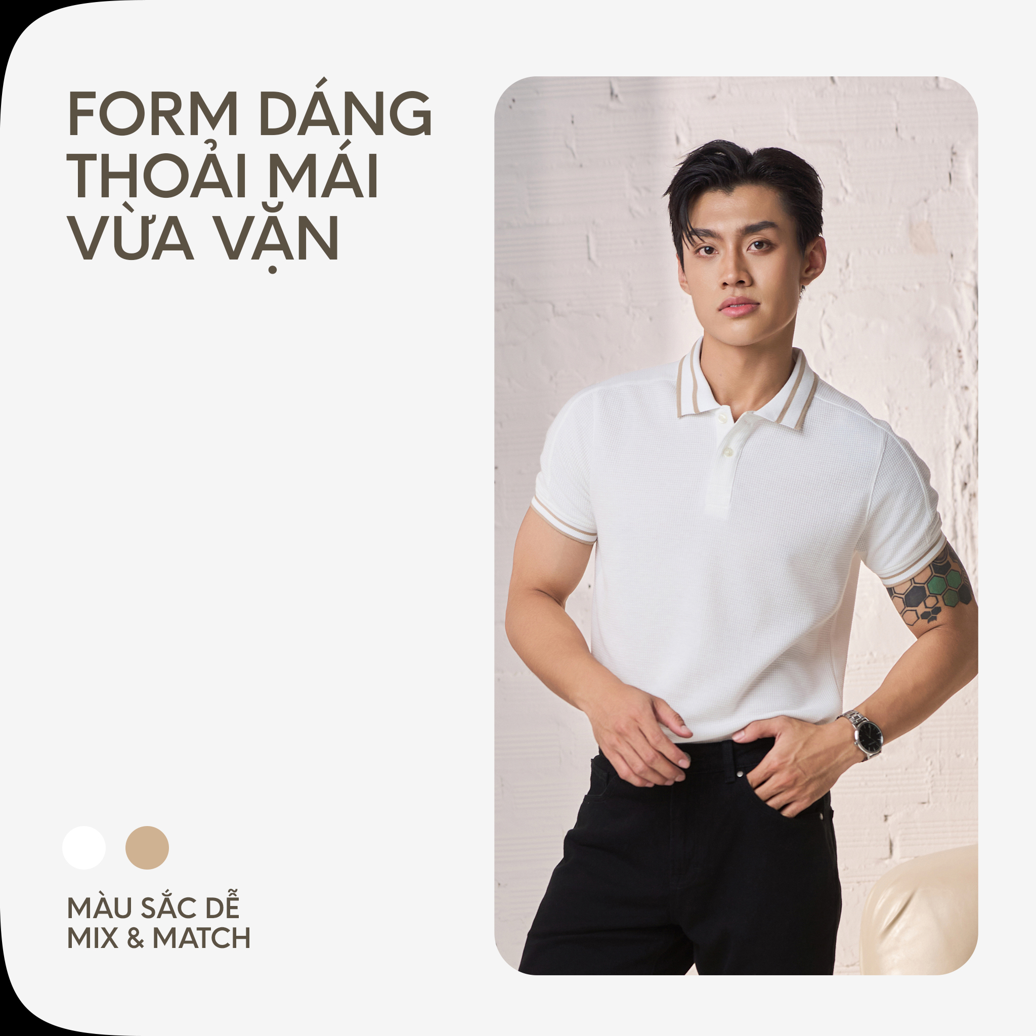 Áo Thun Nam Cao Cấp Hive Polo Multi Color By Cotton