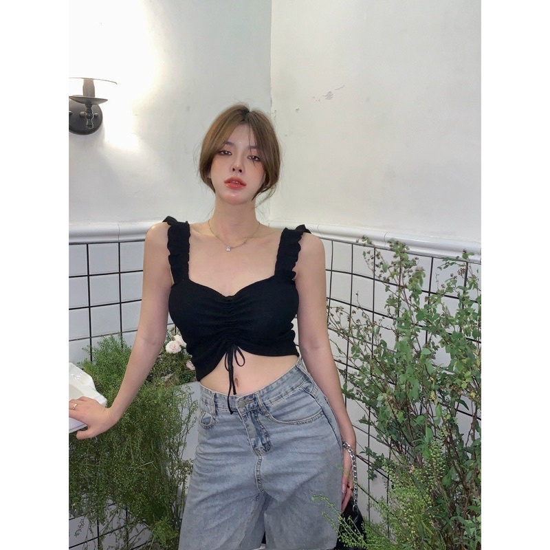 Áo 2 dây xốp nhún rút dây ngực