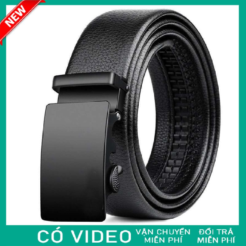 Thắt Lưng Nam Mặt Trơn Màu Đen Huyền Bí