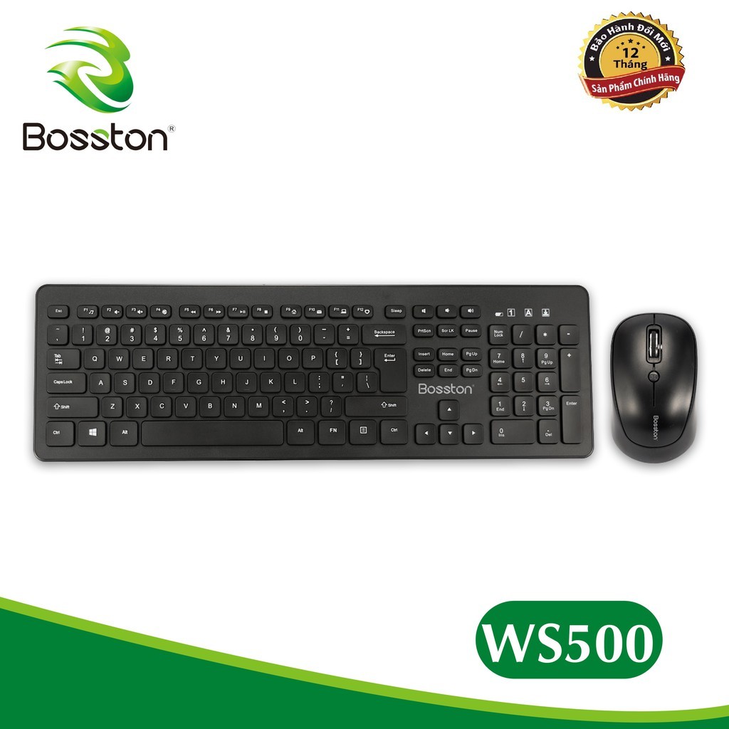 Combo Chuột Và Bàn Phím ko dây Boston WS500 ( BH 12 THÁNG )