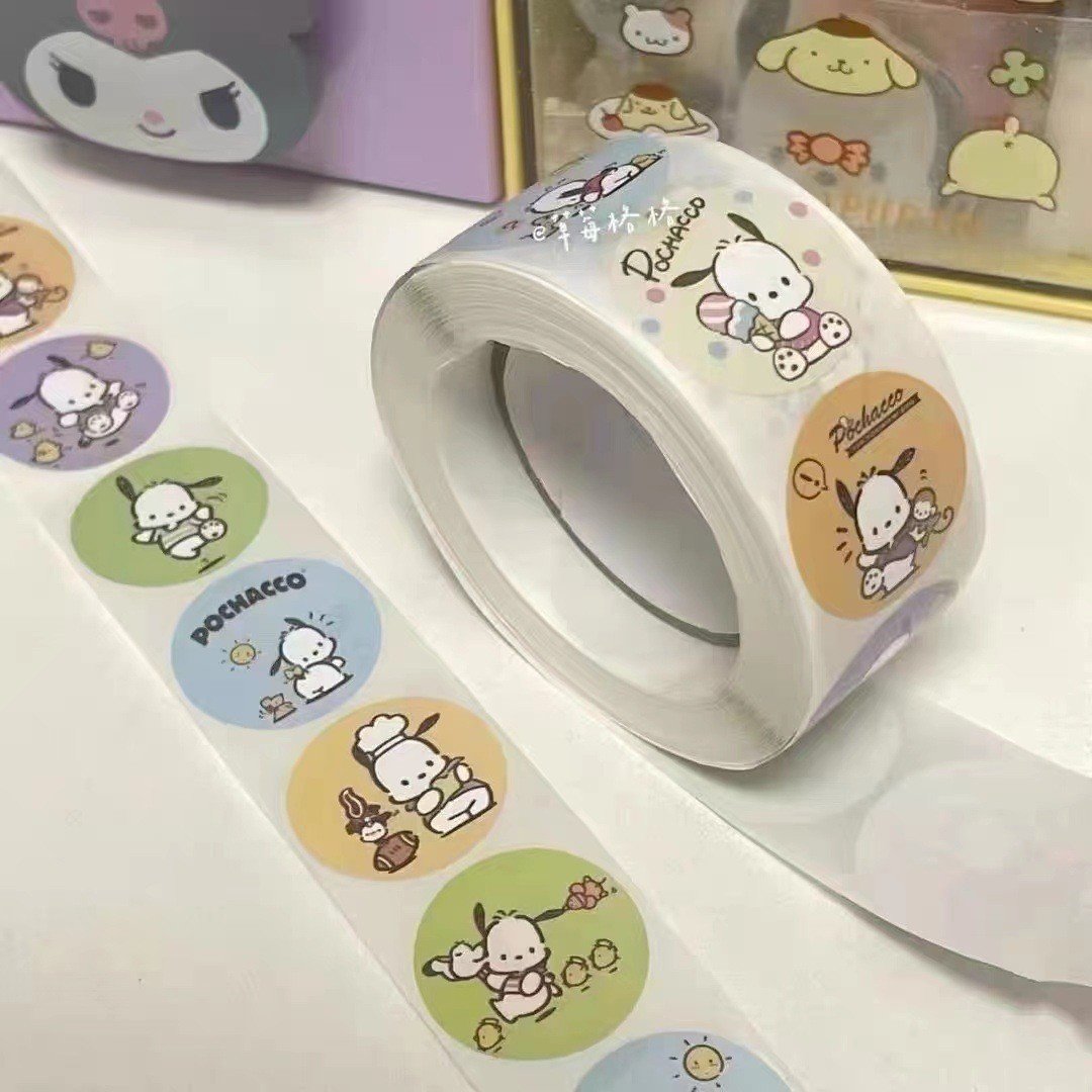 Cuộn 500 tem Sticker Sanrio dễ thương - 2.5cm