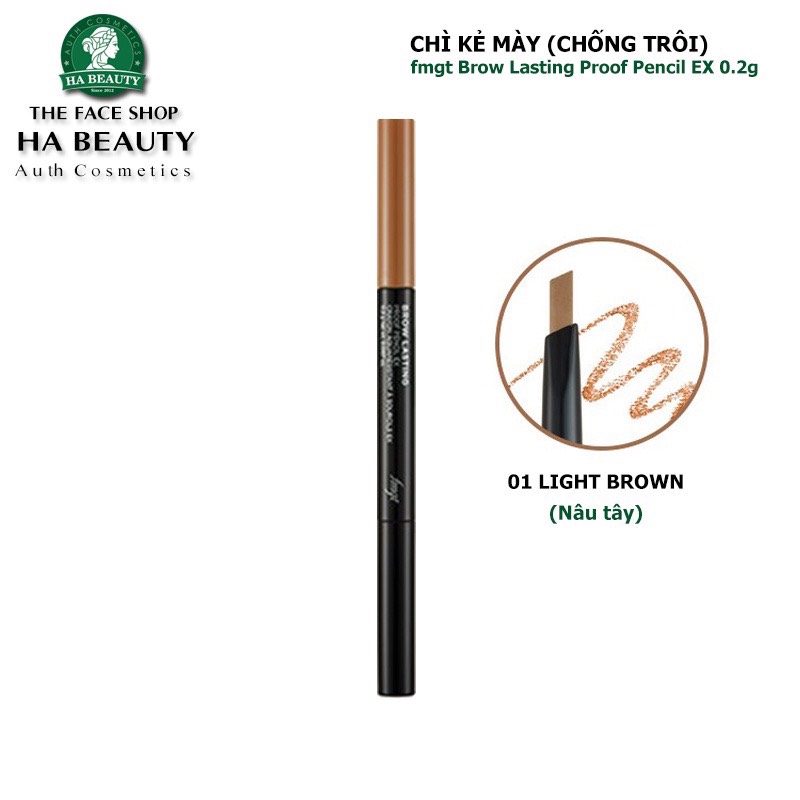 Chì kẻ mày chống trôi trang điểm chân mày lông mày The Face Shop fmgt Brow Lasting Proof Pencil Ex 0.2g