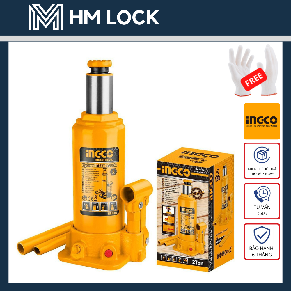 CON ĐỘI KÍCH THỦY LỰC INGCO - 2T, 4T, 6T, 10T, 20T. 30T, 50 TẤN - KÍCH ĐỘI NÂNG XE, HÀNG HÓA, DỤNG CỤ HỖ TRỢ SỬA CHỮA XE HƠI Ô TÔ - HÀNG CHÍNH HÃNG - HM LOCK