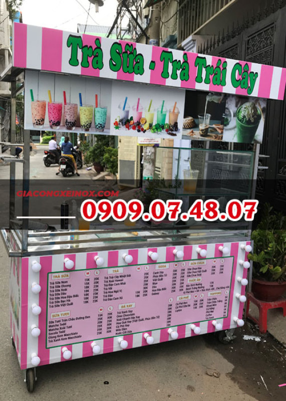Bảng giá Xe bán trà sữa 1M4 Điện máy Pico