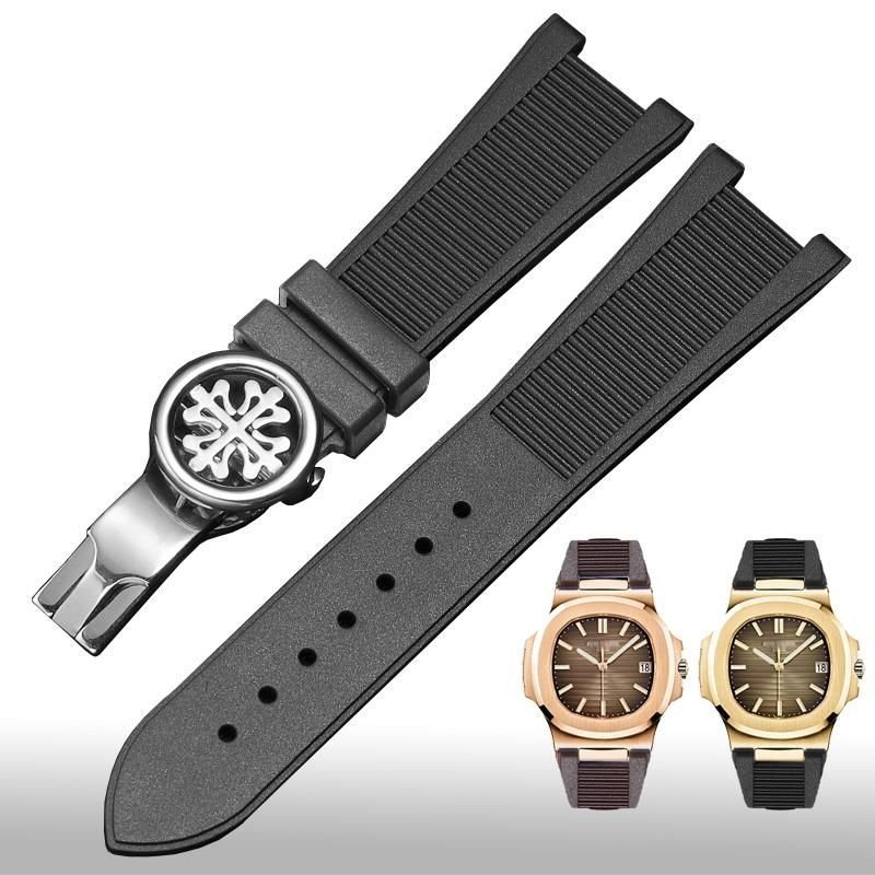 Phù hợp với Patek Philippe 5711 5712G Nautilus Special Notch Strap Dây đeo cho nam bằng cao su silicone 25MM