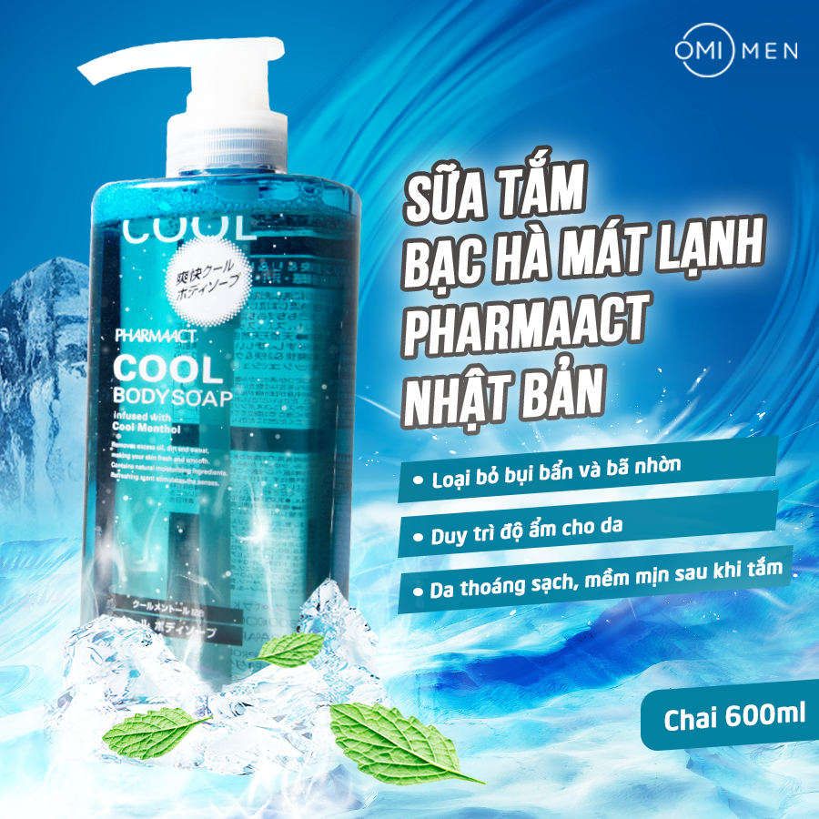 COMBO 02 chai Sữa tắm PharmaAct Cool Body Soap (550ml)