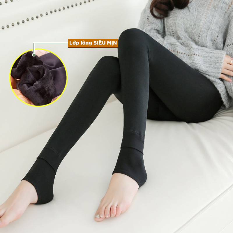 Quần lót nỉ bé gái 3-12 tuổi, có lớp lông nỉ bên trong giữ ấm cho bé - Quần tất bé gái lót nỉ màu da và màu đen