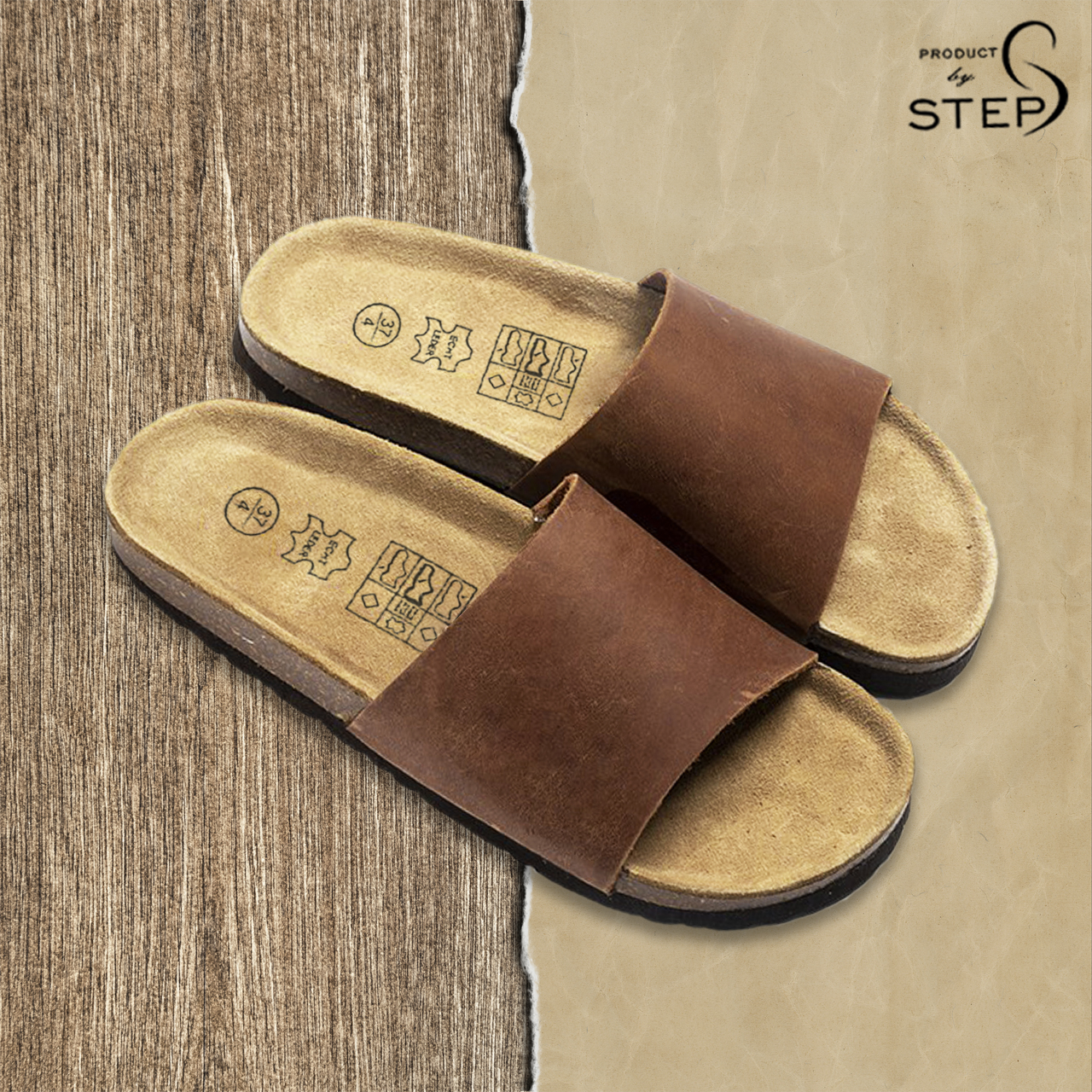 Dép đế trấu Da thật quai ngang (size 35-45)