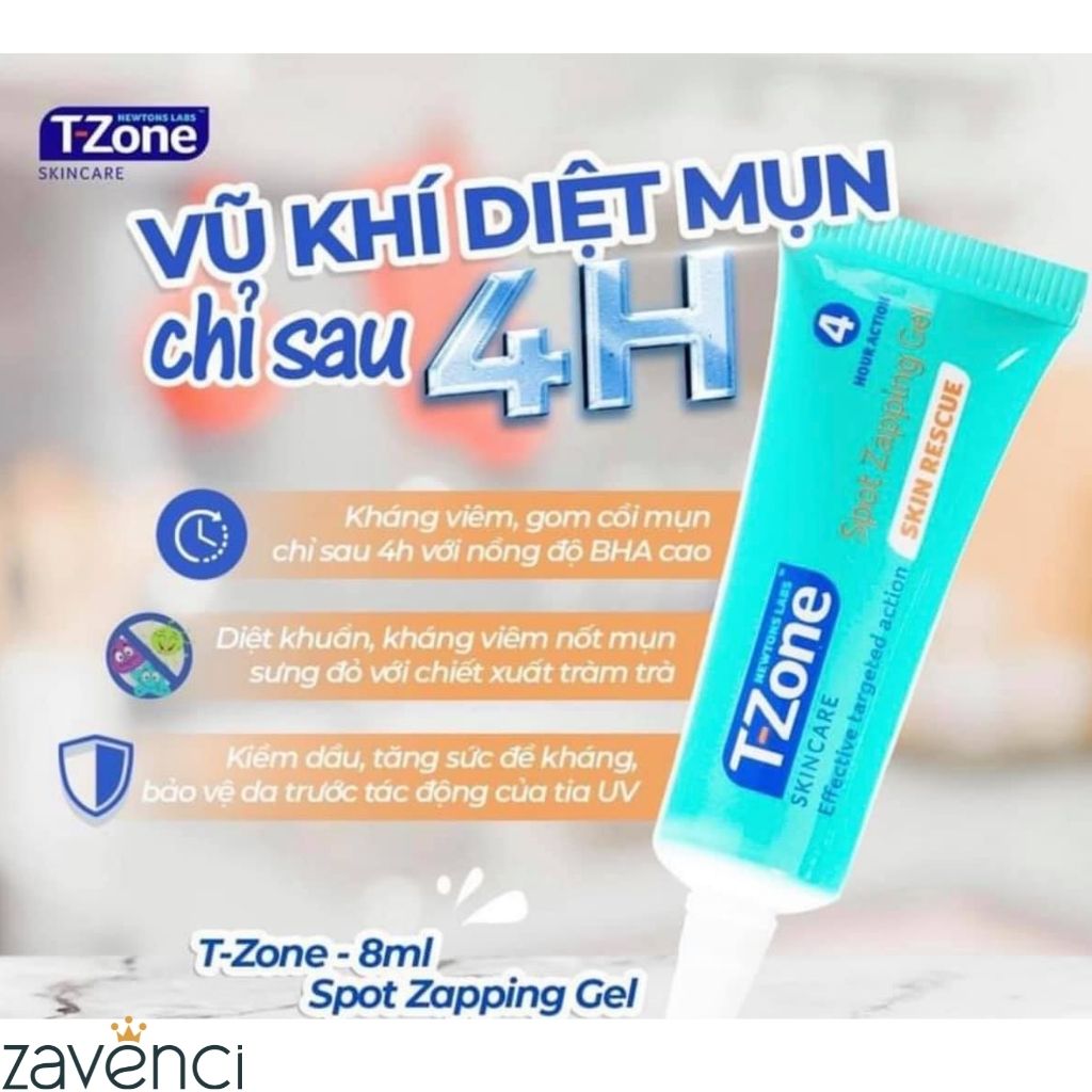 Kem chấm mụn cấp tốc ngừa mụn T-Zone Spot Zapping zavenci Gel 8ml