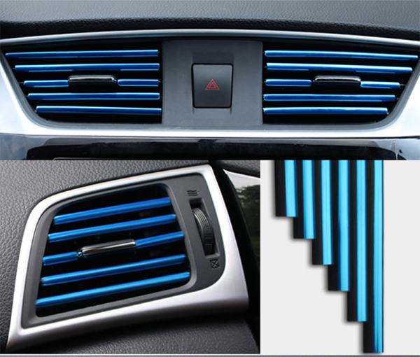 [HCM]10 dải trang trí cho lỗ thông hơi điều hòa ô tô miếng dán nội thất ô tô bảng điều khiển xe bảng điều khiển loa hộp số (mạ đỏ mạ vàng mạ xanh mạ bạc)