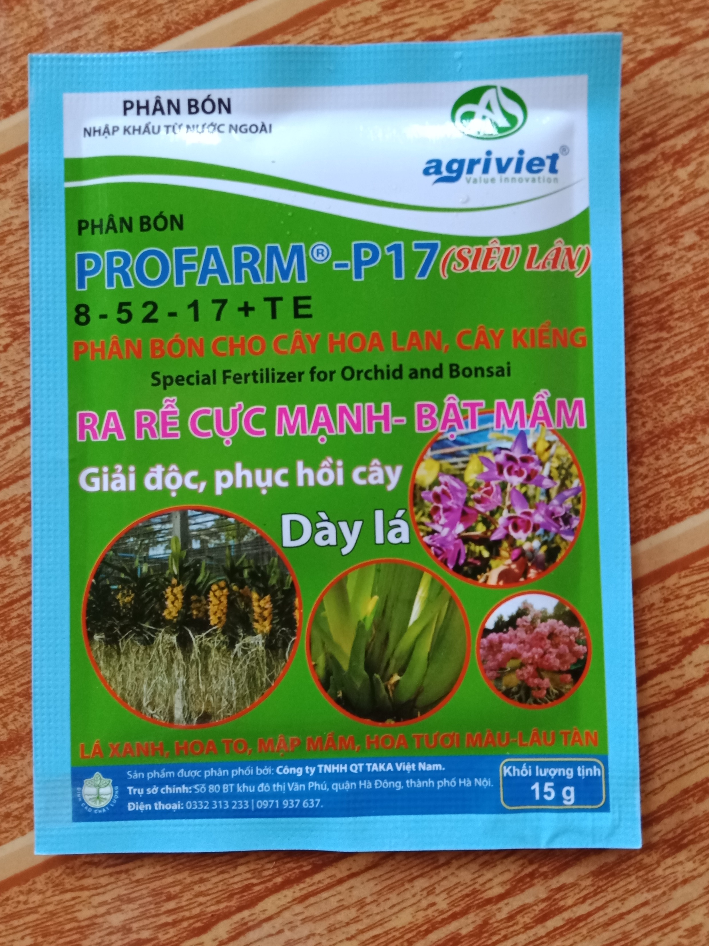 phân bón Profarm - P17(siêu lân) dành cho hoa lan, cây kiểng