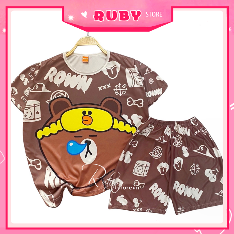 Set bộ Gấu Brown Unisex Nam Nữ BIG SIZE (5KG - 70KG) chất thun mịn mát co giãn thoải mái 🛑 Đồ bộ thun mặc nhà 🛑 Đồ bộ gia đình 🛑 Đồ bộ nữ 🛑 Đồ bộ cho mẹ và bé 🛑 Đồ bộ nhóm 🛑 Đồ bộ giá rẻ