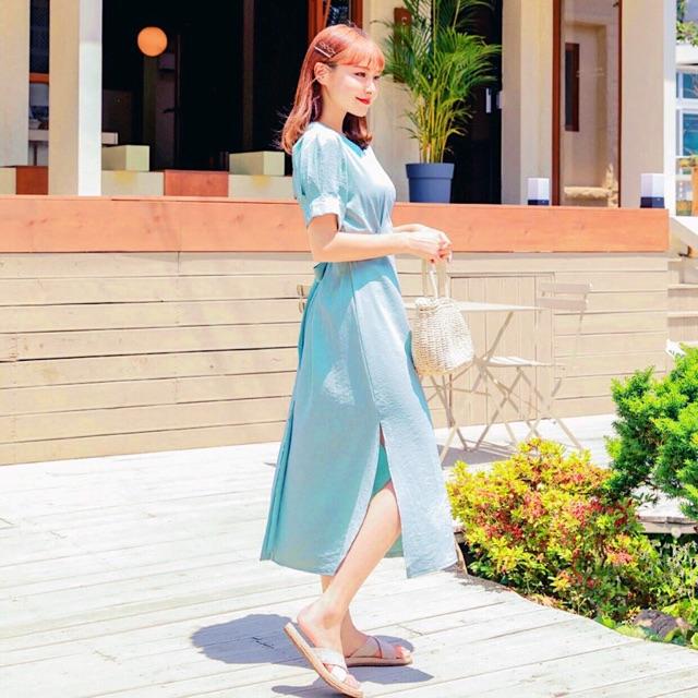 [HCM]Đầm xoè xẻ tà 2 màu