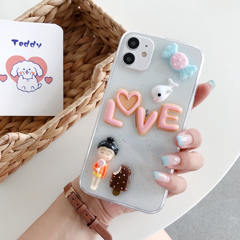 Ốp iphone - Ốp lưng 3d love ( hình nổi ) 6/6s/6plus/6splus/7/8/7plus/8plus/x/xs/xsmax/11/11proma - Awifi Case U4-11