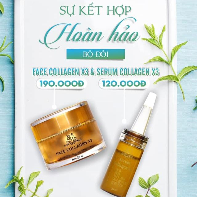 COMBO DƯỠNG DA KEM FACE X3 & SERUM DƯỠNG X3 CHÍNH HÃNG ĐÔNG ANH