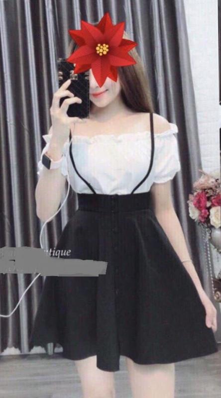 SÉT BỘ ÁO BẸT VAI KÈM CHÂN VÁY ( có nhiều màu )