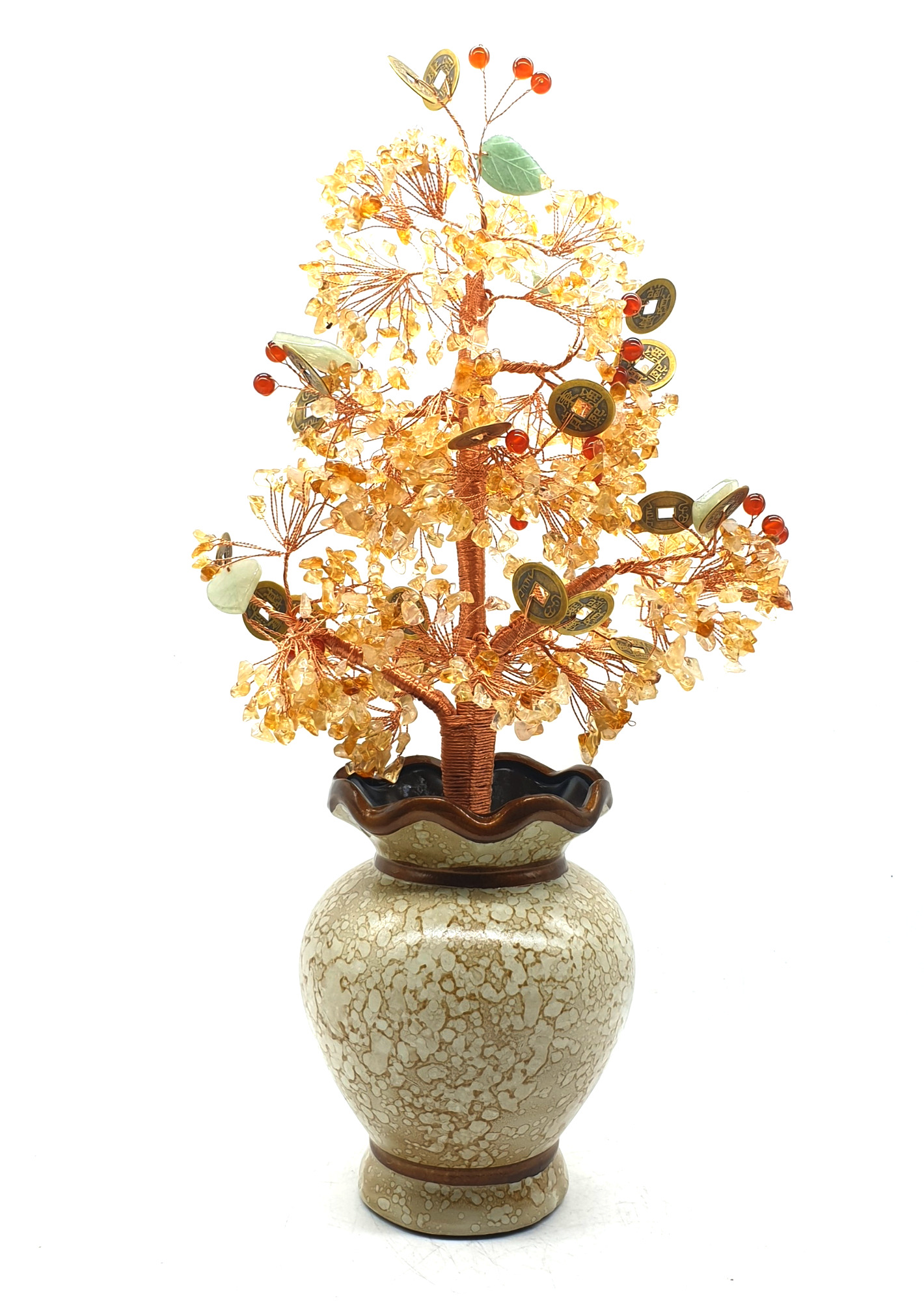 [HCM]Bình cây đá thạch anh tài bảo 45cm