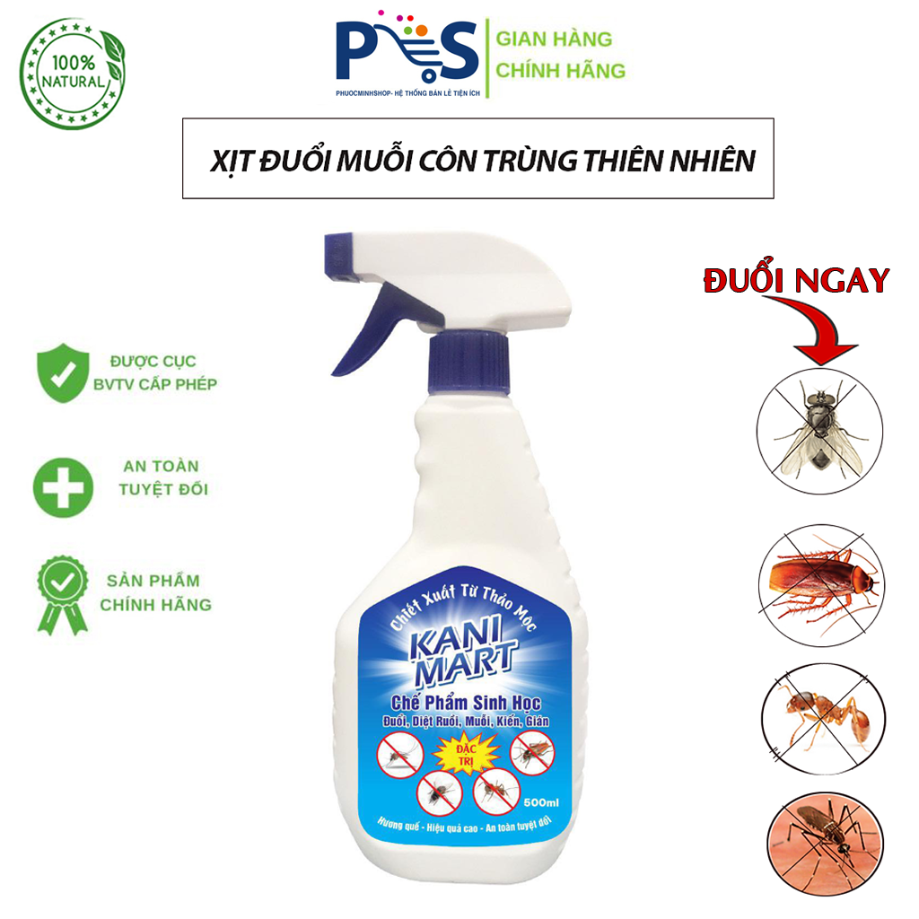 Xịt muỗi sinh học KANI MART Đuổi gián, ruồi côn trùng an toàn cho sức khỏe