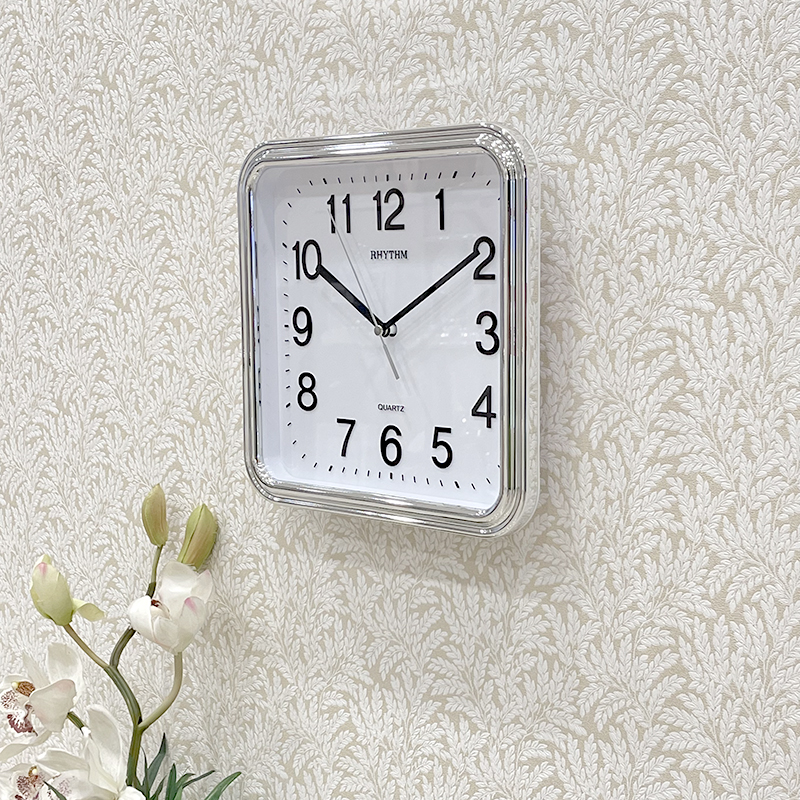 Đồng hồ treo tường Rhythm CMG466NR19 Basic Wall Clocks (Bạc)