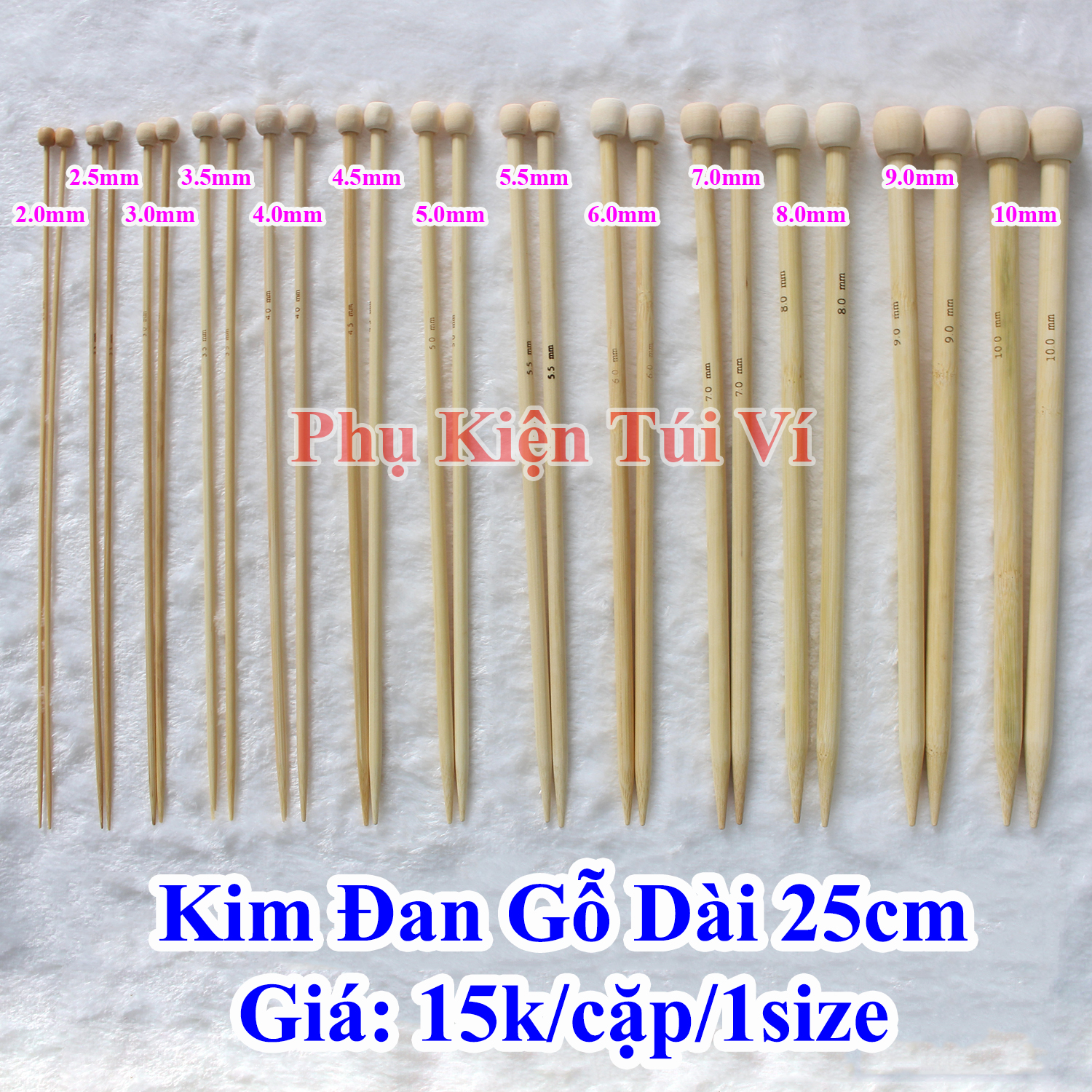 Kim đan len gỗ 25cm