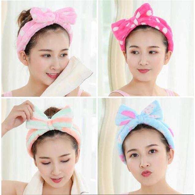 Băng Đô Nơ Rửa Mặt Nhung Mềm Mịn bs1952