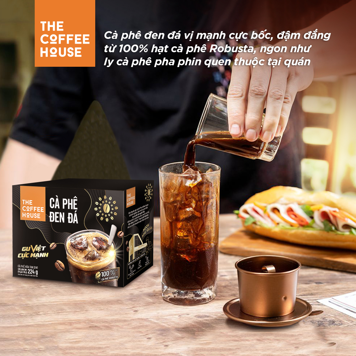 COMBO 2 Hộp cà phê đen đá The Coffee House (Hộp 14 gói x 16 g)