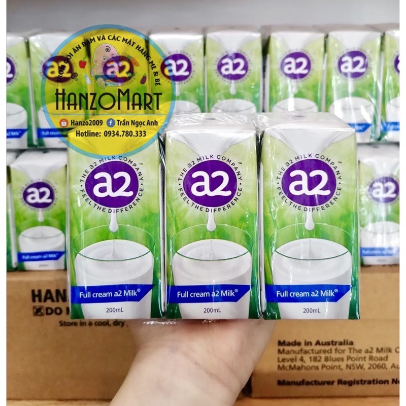 [1 Hộp] Sữa Nước A2 Nguyên Kem 200Ml